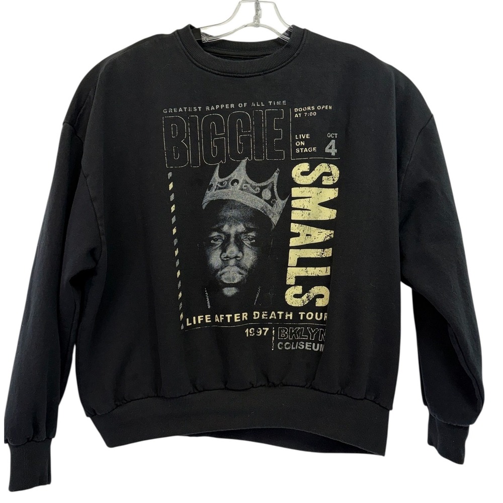 Notorious BIG Brooklyn Coliseum 1997 Tour Graphic Sweatshirt Black Large (N45)